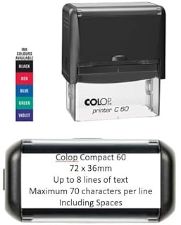 Personalised Custom Made Self-Inking Business Company Address Rubber Ink Stamp - 72mm x 36mm (Up to 8 Lines)
