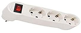 ELGO Platt adapter med strömbrytare och tre uttag
