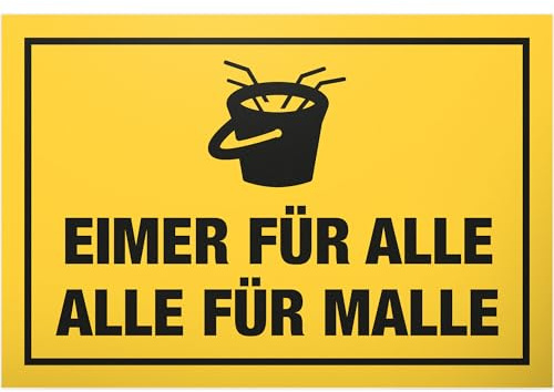 DankeDir! Alle Malle Plastic Sign with Saying - Bucket Fun Gift for Him Gift Idea Birthday Gift Men Boys Party Decoration Accessories Joke Item JGA Accessory Photo Box