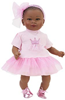 Nines Artesanals d'Onil Puppen R / 6335 MARÍA TÜLLKLEID. 45 cm lang mit afrikanischen Haaren und Gesichtszügen, einem weichen Körper und Einer weichen und parfümierten Note. In einem rosa Tüllrock
