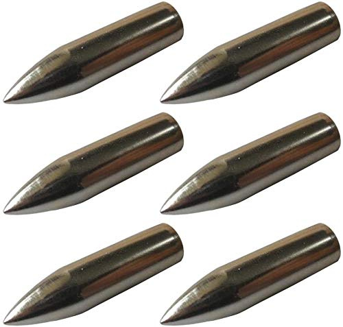 ZZUUS Archery Targeting Practice Metal Broadheads Tips 100 Grain Glue on Arrowheads Bullet Field Points for Bamboo Wooden Arrows-12Pcs