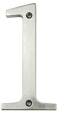 HASWARE House Number Sign 4 inch (10 cm) Modern Door Numbers Signage Plaque Street Home Address Numerals Zinc Alloy (1, Silver)