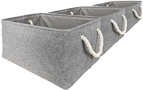 3x Storage Boxes Set of 3 Space Saver Clothes Toys Storing Crates (3x Long Storage Boxes)