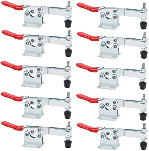 10 Piezas GH-201-B Abrazadera de Palanca Horizontal, Juego de Liberación Rápida para Uso en Máquina, Trabajo de Soldadura y Montaje Electrónico (Capacidad de 200Lbs)