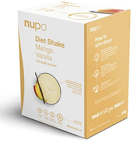 NUPO® Diät shake zum abnehmen Glutenfrei [Mango-Vanille - 12 Portionen] - Abnehm Shake für Frauen & Männer