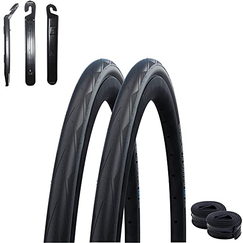 2 x Schwalbe Durano DD RaceGuard Rennradreifen 25-622 (28 x 1,00) + 2 x Schwalbe SV15 60 mm Schläuche inkl. Reifenheber