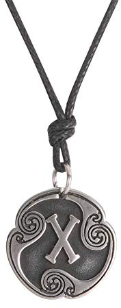 Amaxer Collar de 24 runas de talismán, joyería vikinga, collar de Asatru, con colgante de wicca, runas nórdicas, amuleto nórdico, vintage, collar de cadena ajustable (Gebo)