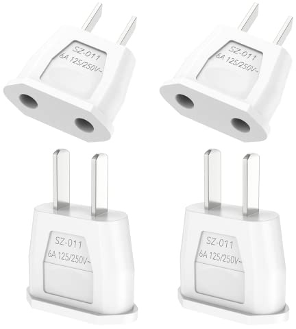 VIEVRE 4 st amerikansk adapter, reseadapter USA EU till USA, kontaktadapter USA Tyskland, Tyskland till USA, Kina, Japan, Kanada, Mexiko, universaladapter