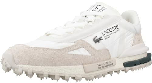 Lacoste Herren Low-Top Sneaker T-Clip 0120 2 SMA, Männer Halbschuhe,schnürschuhe,schnürer,Business,Freizeit,WHT/DK GRN (1R5),42 EU / 8 UK