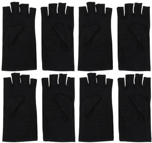 Amosfun Mitaines Anti UV Enfant Demi-Doigt Protection UV Enfant Respirants pour Cyclisme Et Équitation Accessoires Sportifs sans Doigts Noir 2 Paires