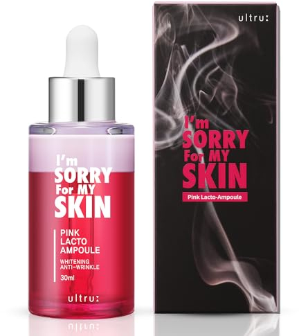 I'm Sorry For My Skin Pink Lacto Ampoule 30ml - Anti Aging und Anti Falten Korean Skincare, Serum Gesicht, Gegen Augenringe, Feuchtigkeitscreme Gesicht, Brightening Skincare