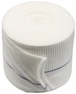 Rocialle Healthcare Elastic Bandage Roll - Viscose Tubular Dressing 5m x 7.5cm - Soft, Strong, 2-Way Stretch for Easy Application