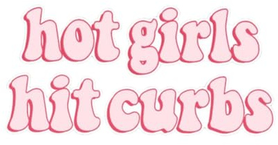 Funny Car Stickers,Hot Girls Hit Curbs Bumper Stickers for Cars,Window,Laptop,Suitcase,Pink Car Decals for Women Girls,Vinyl Waterproof Car Stickers