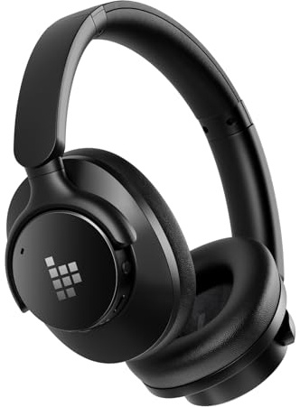 Tronsmart Sounfii Q20 Active Noise Cancelling Headphones, Wireless Over Ear Bluetooth Headphones, 60H Playtime, Rich-Detailed Sound, Customize EQ, Comfort Fit Ear Cups, for Travel, Home Office(Black)