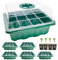 Mudoulu 6 PCS Seed Trays, 72 Cells Reusable Seed Tray with Lids Propagators for Plants Growing Starter Tray Plastic Propagators for Plants for Greenhouse/Garden with Garden Tools and Labels Green