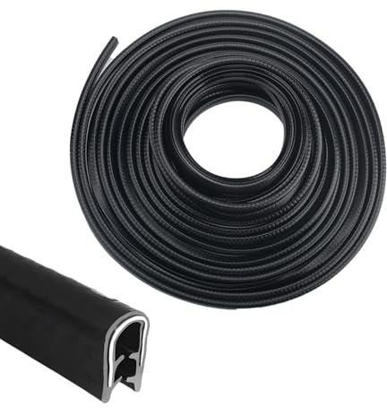 Protection des bords de portière de voiture - 5 m - En caoutchouc en forme de U - Protection des bords de porte de voiture - Pour voiture, SUV, monospace, portes, coffre, capot (5 m)