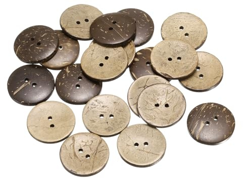 QUARKZMAN 30 Piezas De Botones De Cáscara De Coco 25mm De Repuesto Marrón