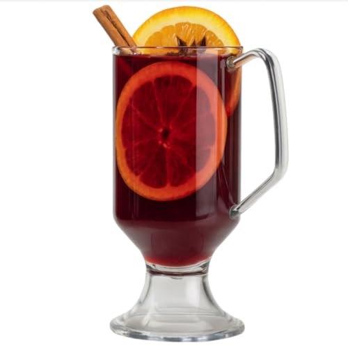 AIOS Set di 6 tazze infrangibili in policarbonato per bevande calde, 230 ml, ideali per vin brulè e sidri.