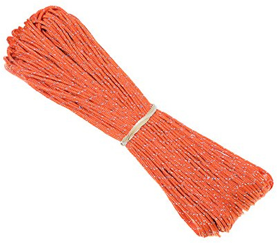 1.8 MM Fluorescent Reflective Guyline Tent Rope (Neon Orange) - 95 Paracord for Camping - 65 Feet (20 Meters) Length