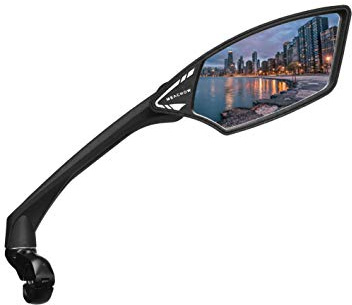 MEACHOW New Scratch Resistant Glass Lens,Handlebar Bike Mirror, Rotatable Safe Rearview Mirror, Bicycle Mirror, (Silver Right Side) ME-006RS