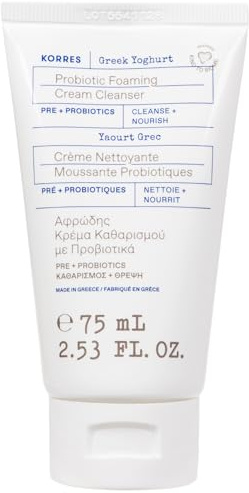 KORRES Greek Yoghurt Foaming Cream Cleanser, Deep Skin Cleansing 2.53 Fl Oz