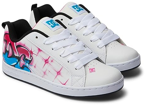Dc Shoes Women's Court Graffik Sneaker, Bright Pink, 6 UK