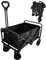 PRIJESSE Bollerwagen Faltbar, bis 150 kg Tragkraft Transportwagen, Gartenanhänger, Draussen Camping Einkaufen Handwagen, inklusive 2 Netztaschen, ohne Dach, Schwarz/Black