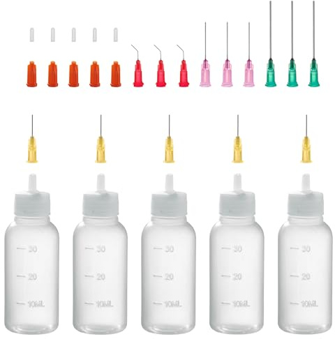 30ml Nadelflaschen, Dosierflasche, Nadelspitze Applikator Flasche, 5 Stück