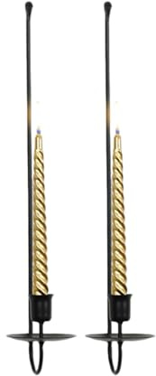 Derwrtup Candelabro, lámpara de Pared para Velas, candelabro de Metal, decoración de Pared, Juego de 2 Unidades, portavelas de Metal, candelabros de Granja, decoración de Pared de salón
