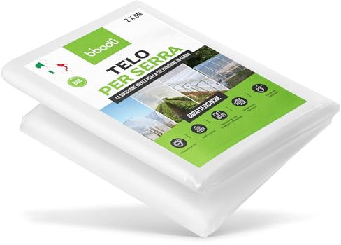 BIBODU Bache pour Serre Transparente 2 x 6M | Rendement Maximum - 800 Gauge & 200 Microns | Bache Serre de Jardin Parfait pour l'agriculture, Les Potagers et Les Jardins