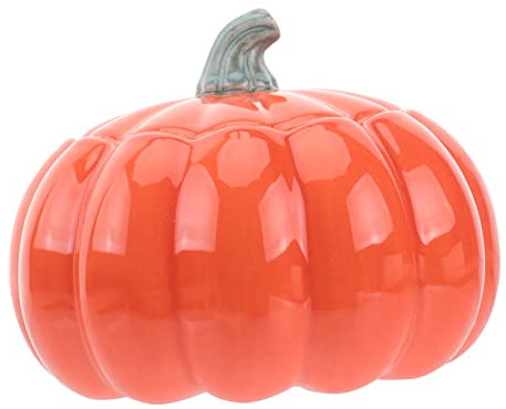 Cabilock 3 Sätze Kürbisbecher Künstlich Hafer Behälter Mit Deckel Overnight-oats-gläser Hersteller Küchenhelfer Zinn Keksdose Würze Nicht Serviertablett Mit Deckel Kürbisse Keramik Orange