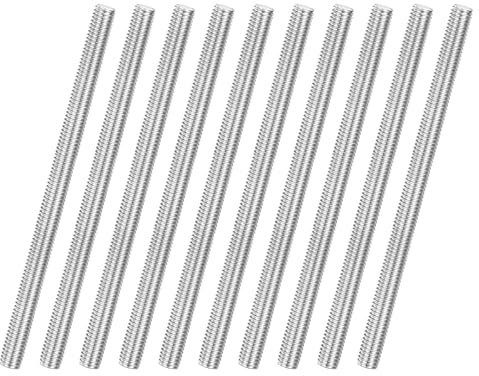 M METERXITY 10 Piezas Varilla Roscada Completa M6x100mm Acero Inoxidable 304 Tornillos Prisioneros Con Roscado A Derecha Para Anclajes Abrazaderas Y Pernos En U Tornillo Métrico Roscado
