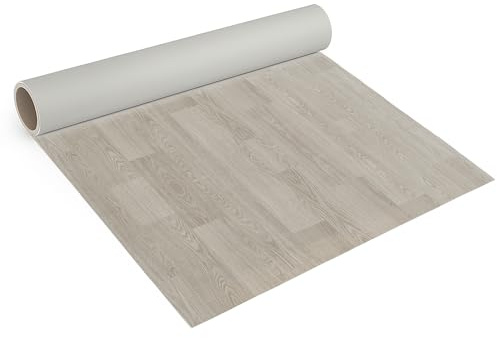 Internethandel Pfordt CV Bodenbelag Lugana Holz Optik Grau, 350x200 cm, pflegeleichter PVC Vinylboden in Holzoptik, Meterware für Küche und Wohnzimmer