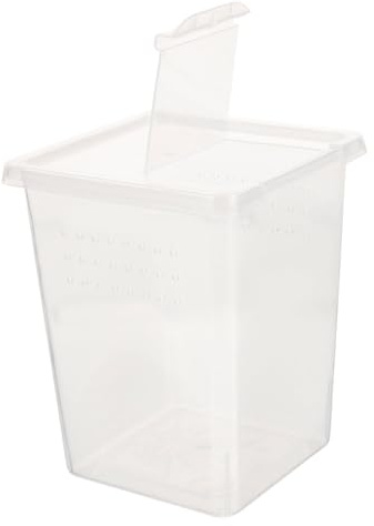UTHCLO Transparent Ventilated Reptile Feed Bin with Weather- Material Lightweight Vertical Terrarium for Small Lizards and Insects Compact Breeding Box with High Visibility for Easy