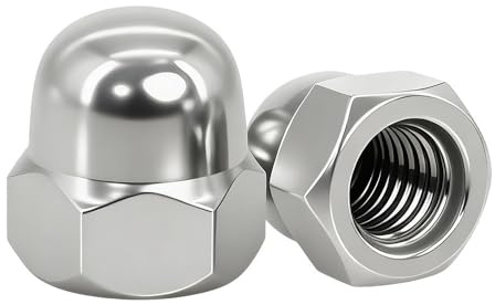 VELSIN 5 Pièces M10 Écrous Borgnes - Ecrou Borgne Hexagonaux en Acier Inoxydable Ecrou Borgne Hexagonaux Cache ecrou pour Vis Boulons Filetés & Tiges Filetées Cache-écrous