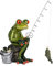 formano lustige Frösche Figur Frosch Angler sitzend Fisch Poly 15 cm