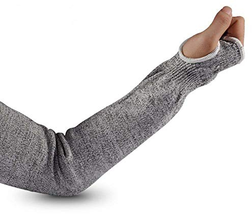 Yosoo Bras Anti-Coupure étui de Protection en Acier Inoxydable Gants de Jardinage Boucher Verre Usine Travail Outil de Protection de sécurité, Sleeves With Thumb, 1 Unité (Lot de 1)