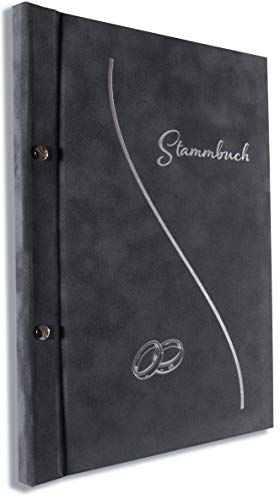 A4 Stammbuch Irio Grau Stammbuch der Familie für Hochzeit Standesamt incl. 11 Prospekthüllen