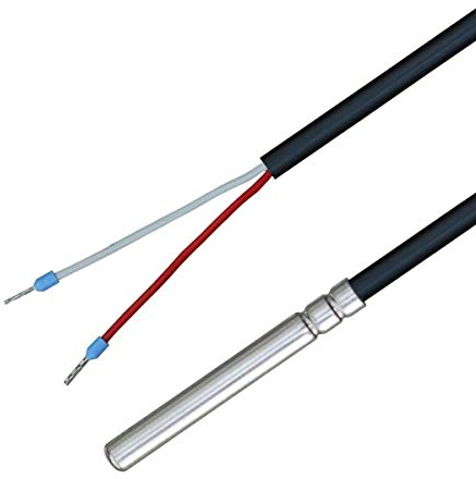 iOVEO 035HP07203 – KTY81-210 temperaturgivare med PVC-kabel upp till 105 °C, temperatursensor, uppvärmning, KTY, KTY10-6, 3 meter