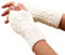 LCHULLE 1 Paar fingerlose Handschuhe, warme Armhandschuhe, Winter, Strick, Häkelhandschuhe, Geschenk für Frauen und Mädchen,Weiss