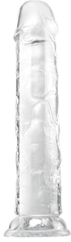 Realistischer Dildo,17.5cm Transparent Dildo Weich mit Starke Saugnapf,Flexibel Analdildo für Frauen, Männer