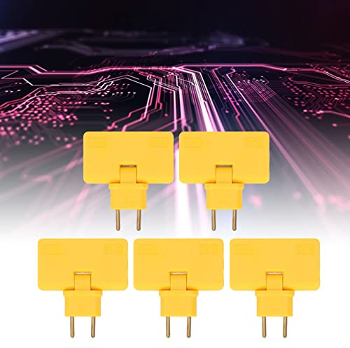 Tefola 5-delad EU-uttagskonverterare, svängbar grenuttag, vridbar mini-förlängningsadapter, trådlös 180 graders förlängning 1 till 3 EU-kontaktadapter 110–250 V (gul)