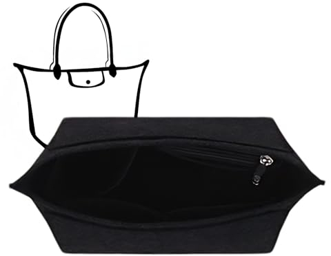 Charinor Premium Taschen Organizer für Longchamp, Taschenorganizer M aus Filz(SchwarzM)