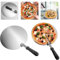 Pizza Peel Metal Steel Round Spatula Paddle Peel 10 Inch with Folding Handle, for Grill Oven Baking Homemade Pizza Bread