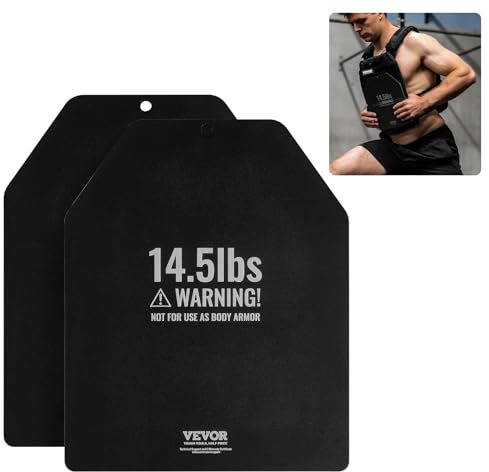VEVOR Gewichtswestenplatten, 14,5 LB Paare, Gewichtsplatten aus Stahl, konturierte ergonomische Passform – WODs, Zusatzgewicht für Gewichtswesten, für Krafttraining, Laufen, intensives Training