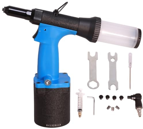 Seababyhouse Auto-aspiration Riveteuse Pneumatique Pistolet à Riveter à Air Hydraulique, 3/16 (4.8mm), 5/32 (4mm), 1/8 (3.2mm), 3/32 (2.4mm), avec Mâchoires de Rechange