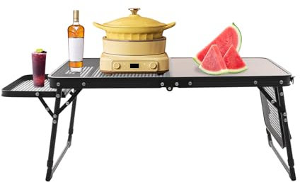 JUDEMII Tavolo da barbecue portatile, 70 x 40 cm, pieghevole, multifunzione, regolabile in altezza, per picnic, barbecue, giardino, balcone