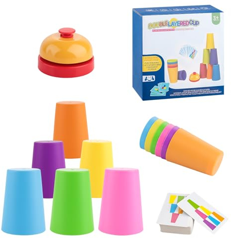 Speed Cup - Speed Stacking Becher für Schnelle Stacking Spiele, Becher Stapeln Spiel Activity für Kinder und Erwachsene, Stapelbecher Spiel mit Mehreren Stacks, Cups Tassen Game Set für Party