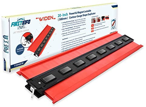 FIRSTINFO F3946EW | Medidor de Contorno | Duplicador de Contorno | Medidor de Contornos con Bloqueo | Extra ancho y con núcleo de aluminio