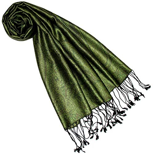 Lorenzo Cana Seidenschal für Frauen Schal 100% Seide gewebt Damenschal elegant Paisley Muster grün Ton in Ton 7841277